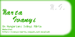 marta ivanyi business card